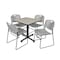 Kobe Kobe Square Table & Chair Set, Wood, Metal, Polypropylene Top TKB3030PL44GY - alternate 1